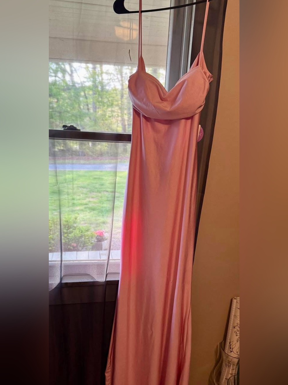 Pink Satin Cowl Neck Slip Dress - Women